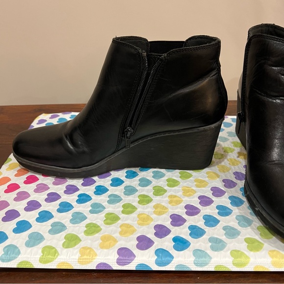 Black Wedge Ankle Boots - Picture 5 of 9